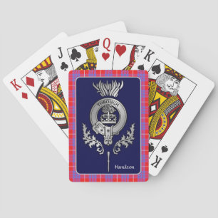 Clan Hamilton Crest & Tartan Playing Cards