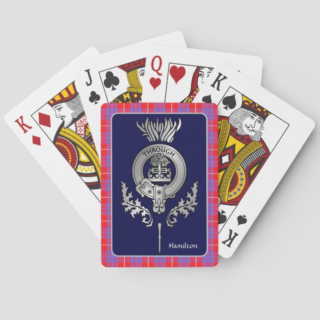 Clan Hamilton Crest & Tartan Playing Cards (Back)