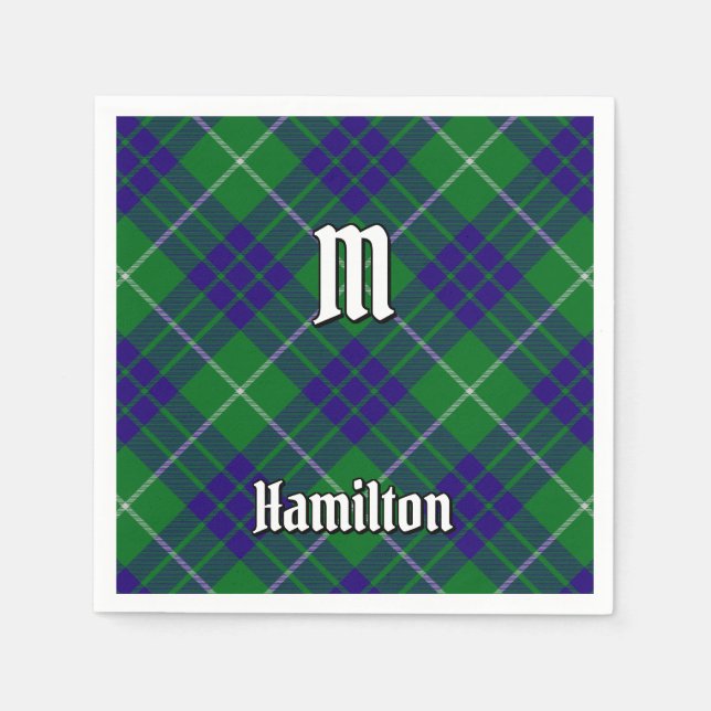 Clan Hamilton Hunting Tartan Napkins (Front)