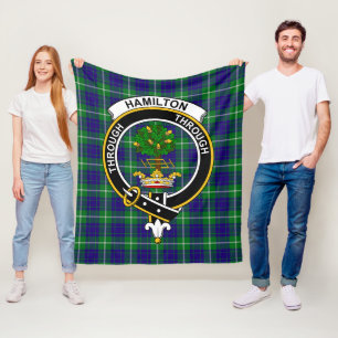 Clan Hamilton Hunting Tartan Plaid Fleece Blanket