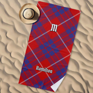 Clan Hamilton Red Tartan Beach Towel