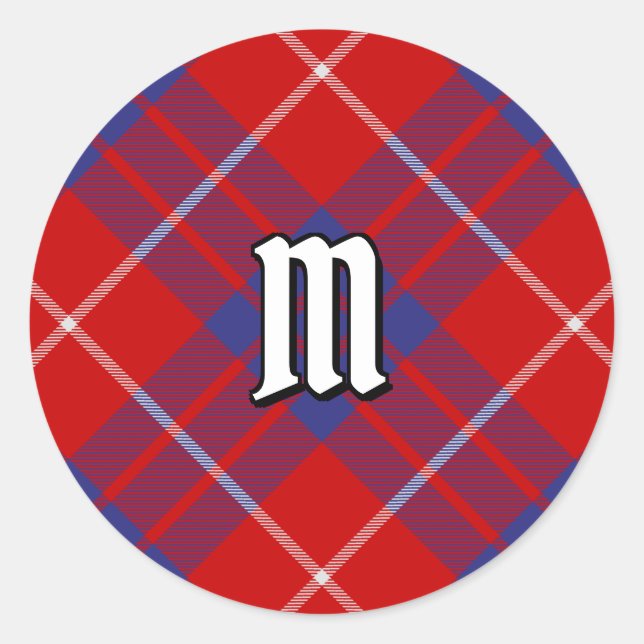 Clan Hamilton Red Tartan Classic Round Sticker (Front)