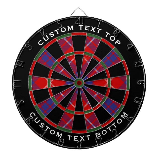 Clan Hamilton Red Tartan Dart Board (Front)