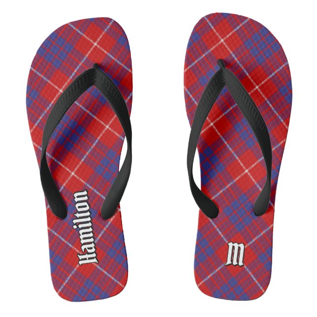 Clan Hamilton Red Tartan Flip Flops (Footbed)