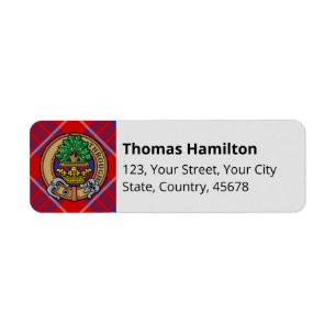Clan Hamilton Red Tartan Label Return Address Label