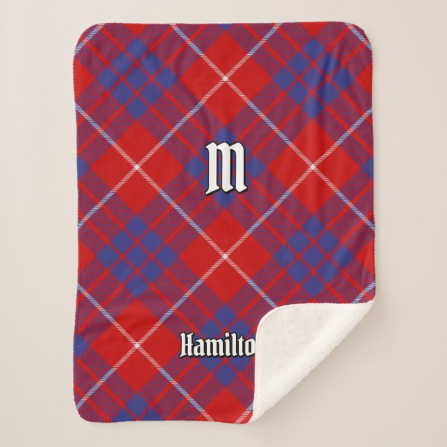 Clan Hamilton Red Tartan Sherpa Blanket (Front)