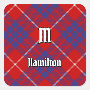 Clan Hamilton Red Tartan Square Sticker