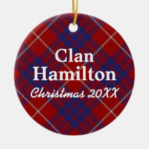 Clan Hamilton Scottish Tartan Ceramic Ornament