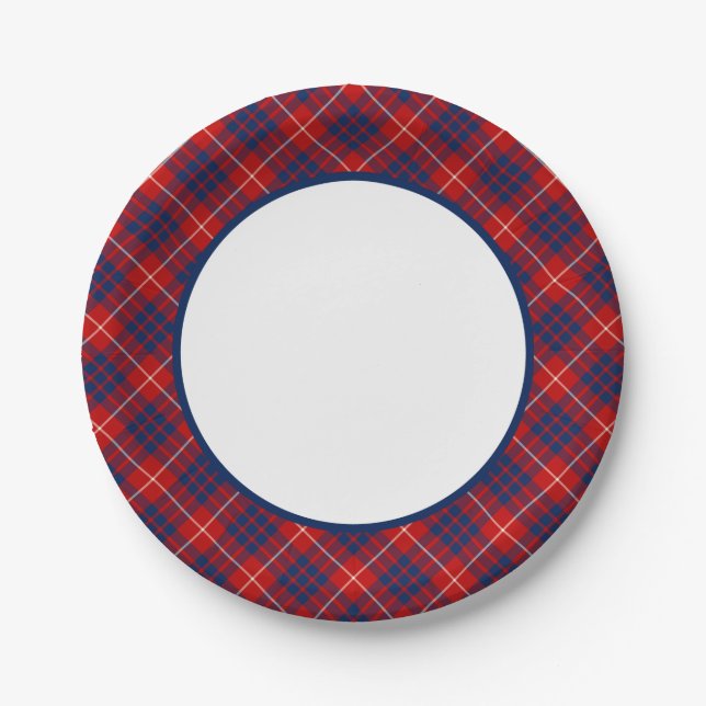 Clan Hamilton Tartan Border Paper Plate (Front)