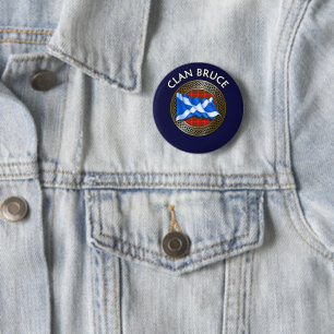 Clan Hamilton Tartan Knot & Flag Button