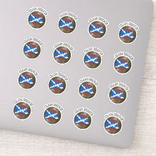 Clan Hamilton Tartan Knot & Flag Sticker
