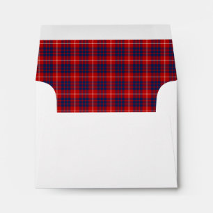 Clan Hamilton Tartan Red and Royal Blue Plaid Envelope