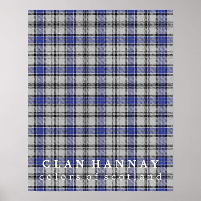 Clan Hannay Colours of Scotland Tartan Poster (Front)