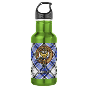 Clan Hannay Crest over Tartan 532 Ml Water Bottle