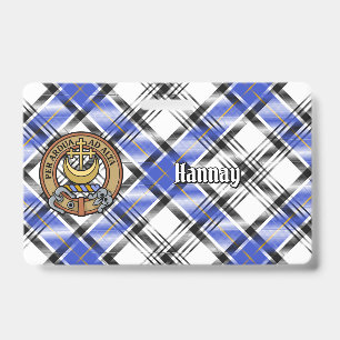 Clan Hannay Crest over Tartan ID Badge