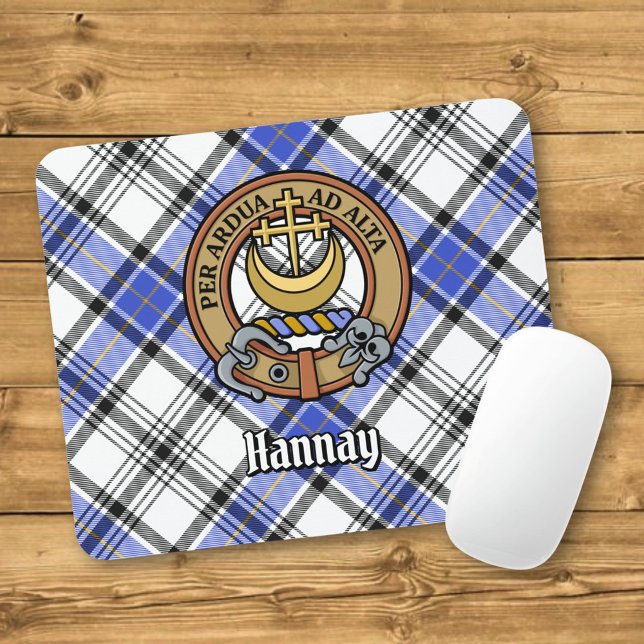 Clan Hannay Crest over Tartan Mouse Pad (Creator Uploaded)