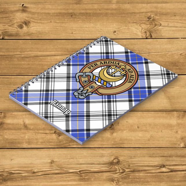 Clan Hannay Crest over Tartan Notebook (Creator Uploaded)