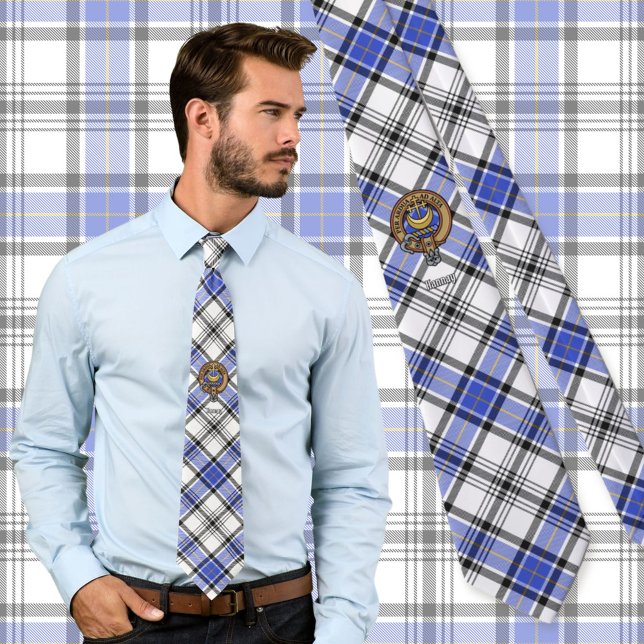Clan Hannay Crest over Tartan Tie (Creator Uploaded)