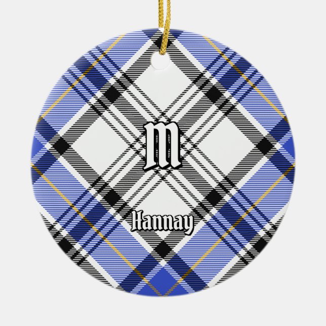 Clan Hannay Tartan Ceramic Ornament (Front)