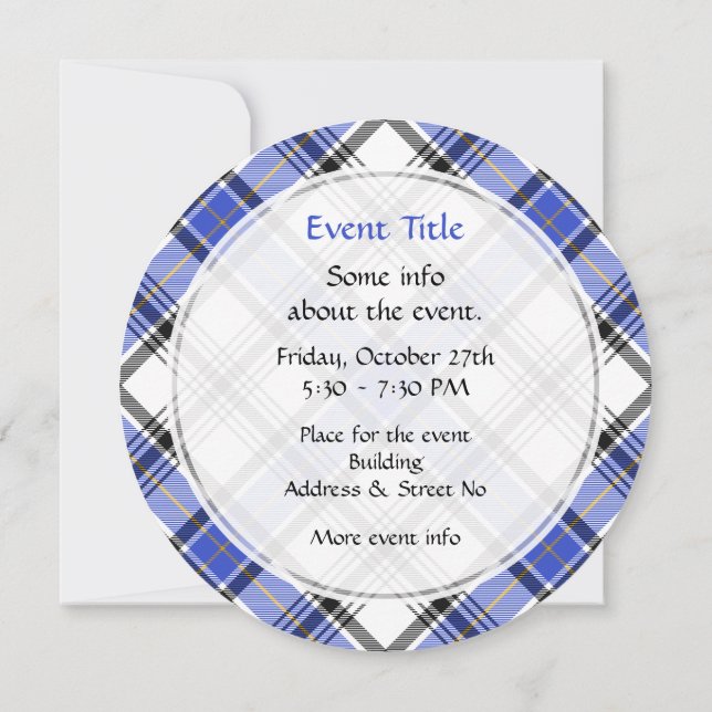 Clan Hannay Tartan Invitation (Back)