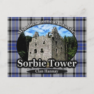 Clan Hannay Tartan Sorbie Tower Scotland Postcard