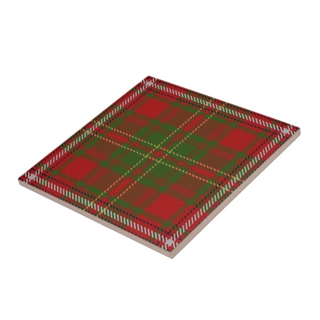 Clan Hay Scottish Expressions Red Tartan Ceramic Tile (Side)
