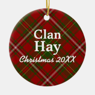 Clan Hay Scottish Tartan Ceramic Tree Decoration