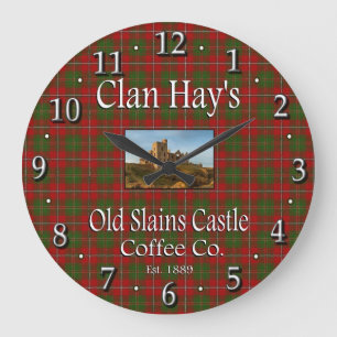 Clan Hay's Old Slains Castle Coffee Co. Large Clock