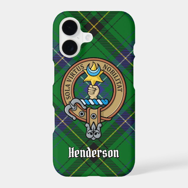 Clan Henderson Crest over Tartan (Back)