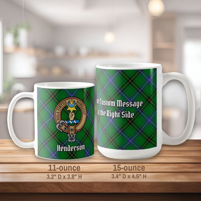 Clan Henderson Crest over Tartan Coffee Mug (Creator Uploaded)