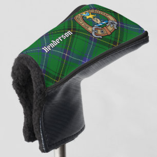 Clan Henderson Crest over Tartan Golf Head Cover