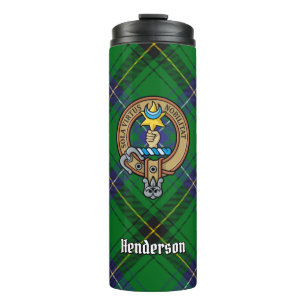 Clan Henderson Crest over Tartan Thermal Tumbler