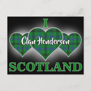 Clan Henderson I Love Scotland Tartan Heart Postcard
