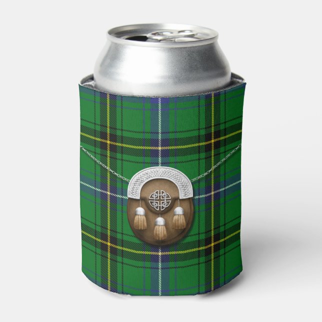 Clan Henderson Tartan And Sporran Can Cooler (Can Front)