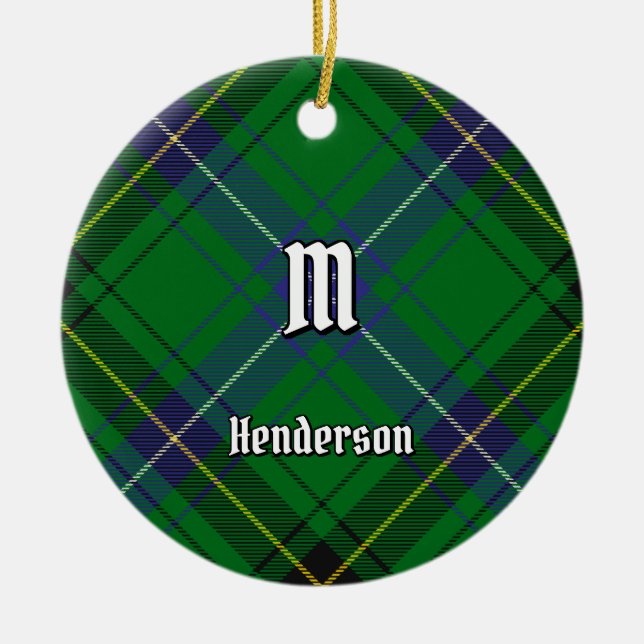 Clan Henderson Tartan Ceramic Ornament (Front)