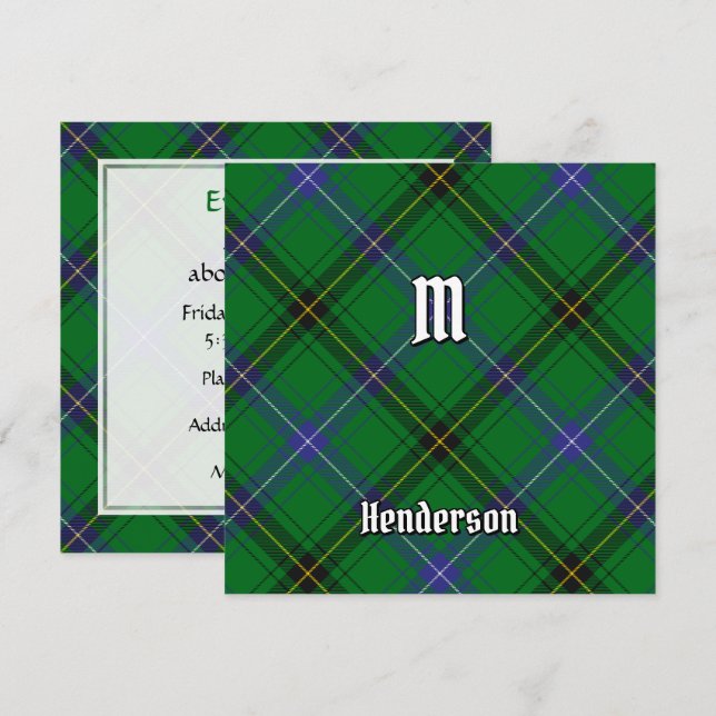 Clan Henderson Tartan Invitation (Front/Back)