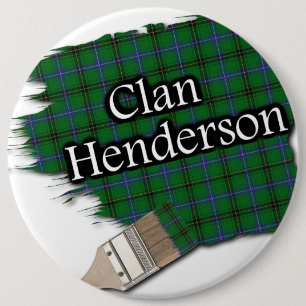 Clan Henderson Tartan Paint Brush 6 Cm Round Badge