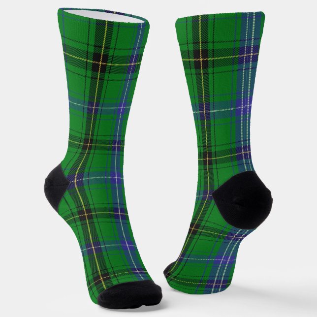 Clan Henderson Tartan  Socks (Angled)