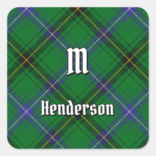 Clan Henderson Tartan Square Sticker