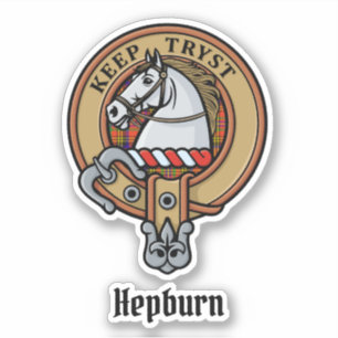 Clan Hepburn Crest over Tartan