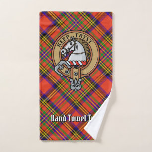Clan Hepburn Crest over Tartan Bath Towel Set