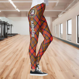 Clan Hepburn Crest over Tartan Leggings