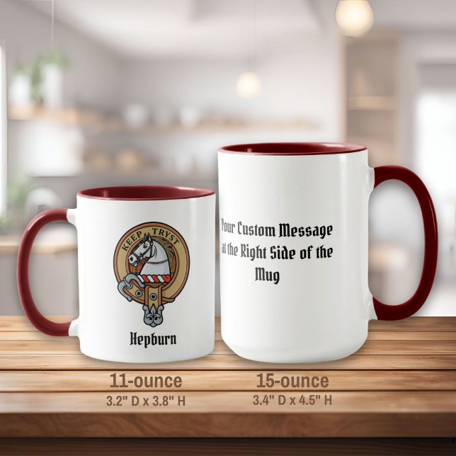Clan Hepburn Crest over Tartan Mug (Creator Uploaded)