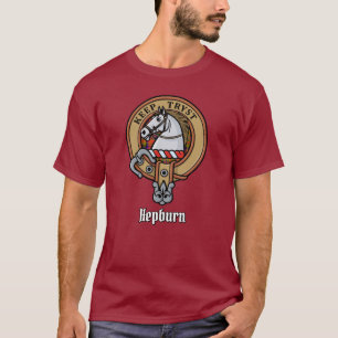Clan Hepburn Crest over Tartan T-Shirt