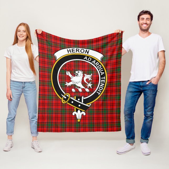 Clan Heron Tartan Plaid Fleece Blanket (In Situ)