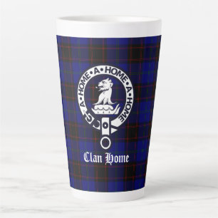 Clan Home Crest Badge and Tartan  Latte Mug