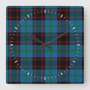 Clan Home Tartan Square Wall Clock