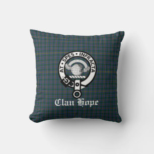 Clan Hope Crest Badge & Tartan Cushion