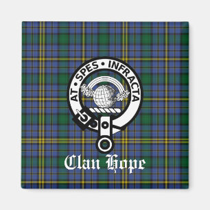 Clan Hope Crest Badge & Tartan Magnet