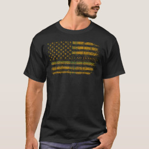 Clan Houston Scottish tartan US flag kilt Scotland T-Shirt